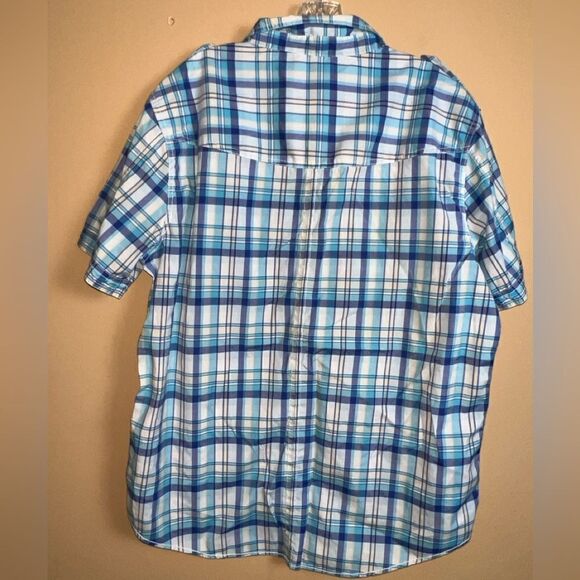 Helix Men’s Blue Plaid Print Short Sleeve Button Down Shirt Size XXL NWOT - Picture 6 of 8